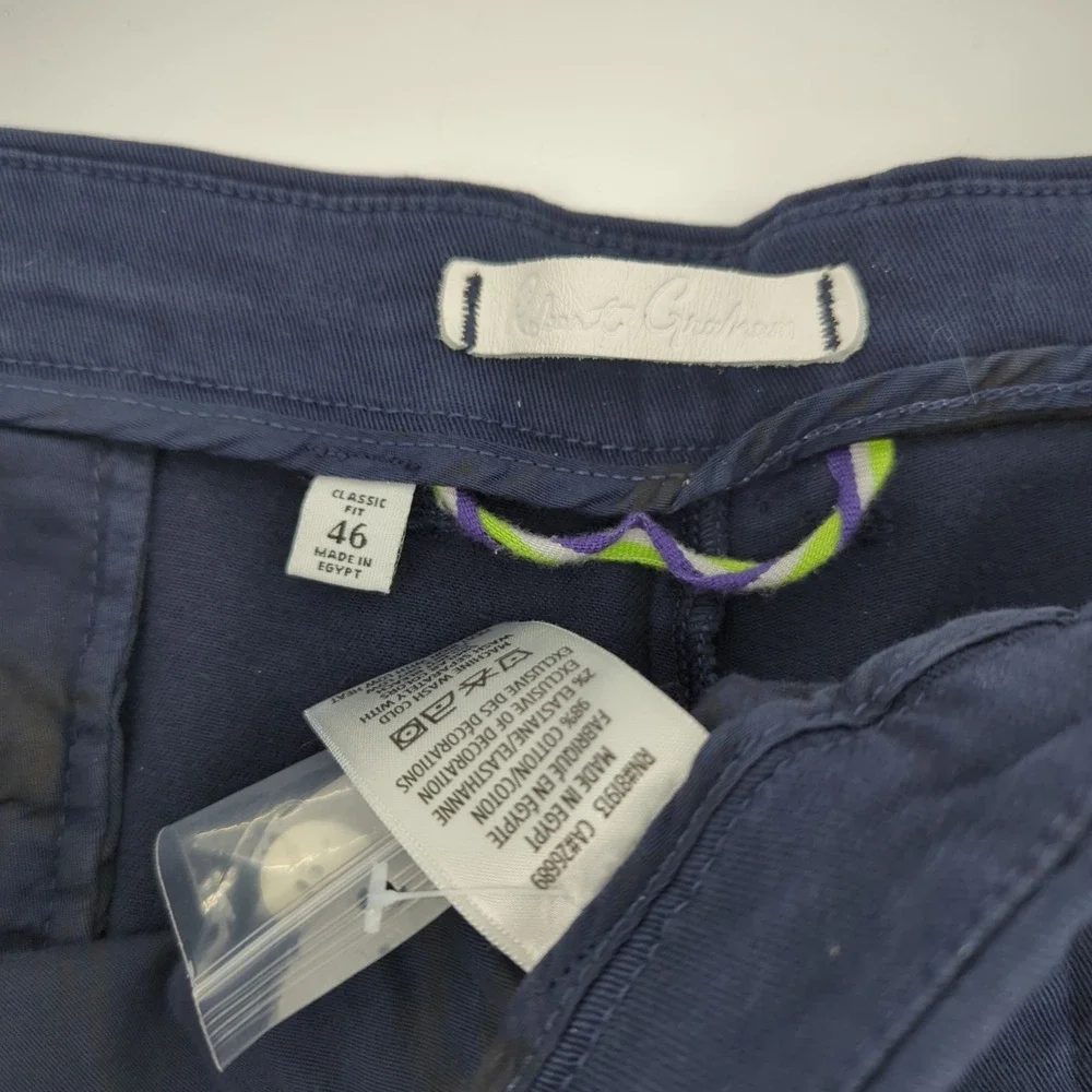 Robert Graham Mens Big & Tall size 46 Shorts Navy Blue‎ Classic Fit Stretch NWT